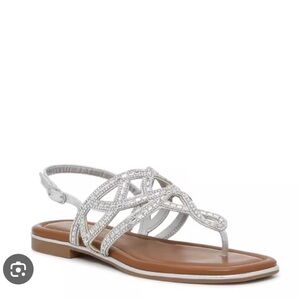 Women's Silver Strappy Sandals - Kelly and Katie